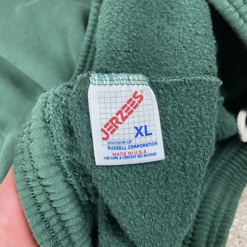Vintage 80s Jerzees Sweatpants Size XL Green Drawstring Adjustable Tapered Leg